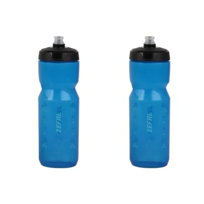 Afbeelding van ZEFAL Set van twee Sense Soft 80 drinkfles voor fiets en mountainbike zachte geurloze sportdrinkflessen BPA vrije waterjerrycan siliconen fopspeen transparant blauw, 2 x 800 ml