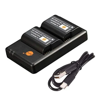 Afbeelding van DSTE 2 stuks DMW BLK22 (2350 mAh/7,2 V) Li ion accu en oplader compatibel met Panasonic Lumix S5 DC S5K S5GK