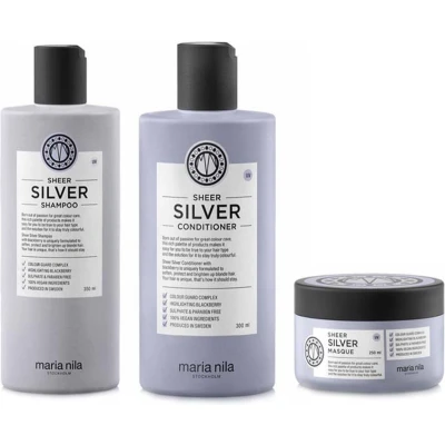Afbeelding van Blond haar pakket Maria Nila Sheer Silver bundel/set/pakket Haibu by Kapperskorting.com