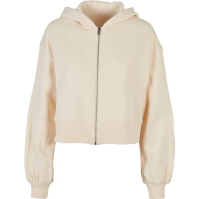 Afbeelding van Build Your Brand Dames Korte Oversized Zip Jacket Hoodie, witzand., XS