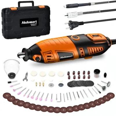 Afbeelding van Akdomart 200 W multifunctioneel gereedschap, draaigereedschap met 136 accessoires, 8000 35.000 omw/min, 6 instelbare snelheden, rotatiegereedschap voor snijden, polijsten, doe het zelvers