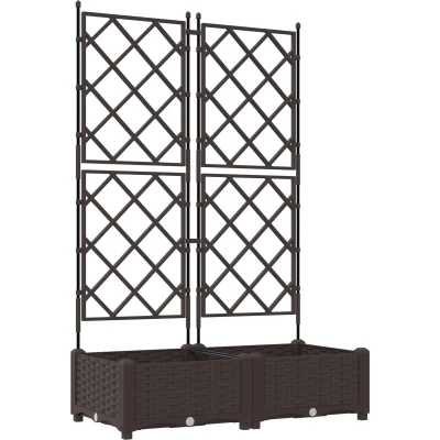 Afbeelding van vidaXL Tuinplanten Bruin Plastic 80 x 40 125,5 cm Plantenbak