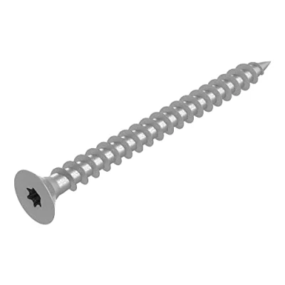 Afbeelding van SECCARO Spaanplaatschroef 4 x 45 mm, roestvrij staal V2A VA A2, houtschroef met volledige schroefdraad, TX/binnenzeskant 200 stuks