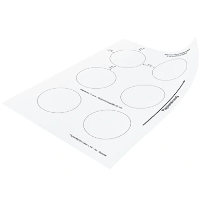 Afbeelding van Buttonpapier (cirkeldiameter: 70 mm) voor 59 mm badgematic buttonpapier, 25 vellen (150 papiercirkels), wit, 100 g/m2
