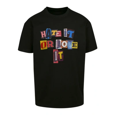 Afbeelding van Upscale by Mister Tee HATE IT OR LOVE Tshirt print, Heren, Maat: Large, Black