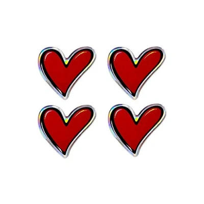 Afbeelding van 4R Quattroer.it 32120 3D sticker hart HQ set van 4, 25 x 35 mm