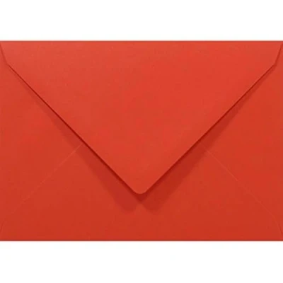 Afbeelding van Netuno 100 stuks rode C6 enveloppen 114x162mm Rainbow 80g puntklep zonder venster voor bruiloft kerstmis wenskaarten uitnodigingen