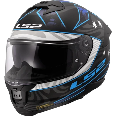 Afbeelding van LS2 FF808 Stream II Galdam Helm, zwart blauw, afmeting 2XL voor man