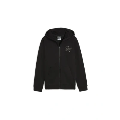 Afbeelding van Puma Essentials Script Sweater met rits voor kinderen, Maat: 176, Black