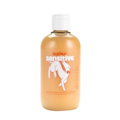 Afbeelding van BURBUR Sensitive, huisdiershampoo, 400 ml, sulfaatvrije veganistische shampoo voor honden en katten, alle rassen, reinigend, hydraterend verkwikkend effect, glans soepelheid
