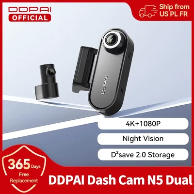 Afbeelding van DDPAI N5 Dual Dashcam voor Auto Ultra 4K Resolutie Wifi en GPS 32GB interne Geheugen Parkeerstand