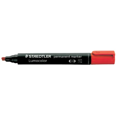 Afbeelding van Staedtler Lumocolor 350, permanent marker, schuine punt, 2 5 mm, rood marker