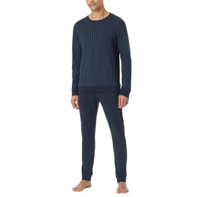 Afbeelding van Schiesser FINE Interlock Pyjama, Heren, Maat: 64, Nachtblau