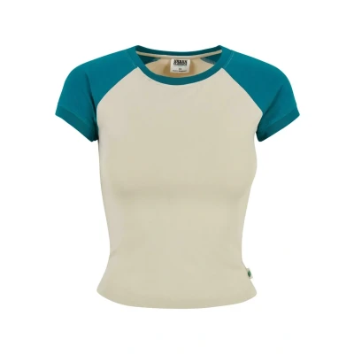 Afbeelding van Urban Classics Stretch Retro Baseball Tshirt print, Dames, Maat: XS, Softseagrass watergreen