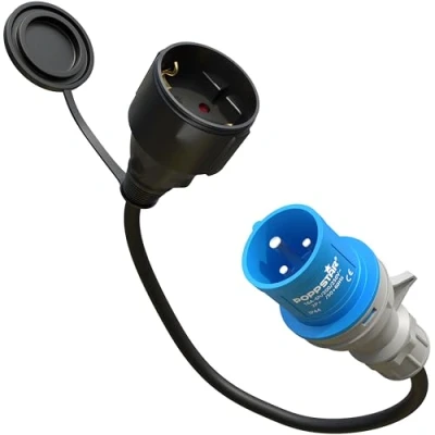Afbeelding van Poppstar 30cm CEE adapter IP44 (CEE stekker 16A, 3 polig/randaarde stopcontact koppeling: Type F), H07RN F 3G2.5