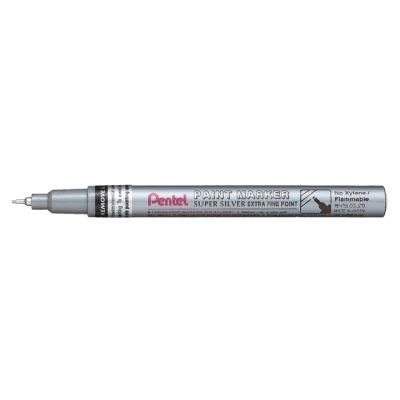 Afbeelding van viltstift Pentel MFP10 ronde punt 0.7mm zilver