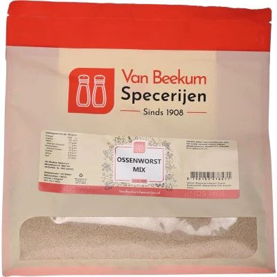 Afbeelding van Van Beekum Specerijen Ossenworst Mix 1 kilo (hersluitbare stazak)