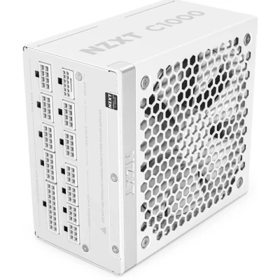 Afbeelding van NZXT C1000 Gold ATX 3.1 Volledig Modulaire Low Noise PC Gaming Voeding 1000 Watt 80 PLUS 12V 2x6 Connector Zero Fan Mode 100% Japanse Condensatoren Wit