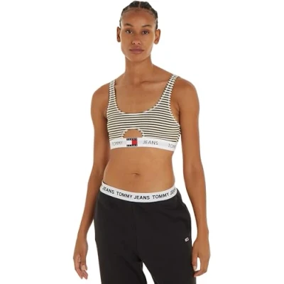 Afbeelding van Tommy Hilfiger Underwear BRALETTE bh KEYHOLE PRINT in streep dessin, cut out