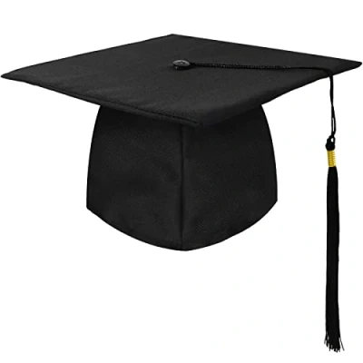 Afbeelding van KEELYY Bachelor Hoed, uniseks, afgestudeerde, verstelbare bachelor, afstudeerhoed voor afstuderen, universiteit, eindexamen, zwarte