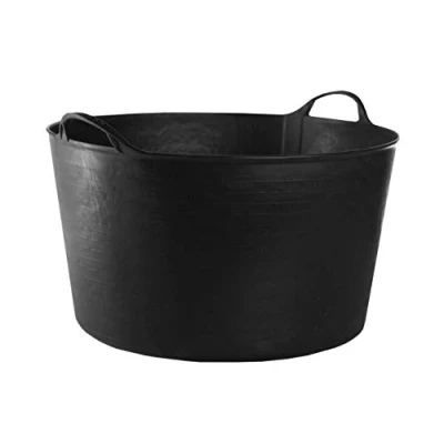 Afbeelding van RED HOG Container Emmer Mand Flexibel Flexi Multifunctioneel, voor Thuis, Stal, Tuin, Garage, Dieren, Bouw, Opslag, Dragen, Wassen, Voeren, Hefvermogen tot 120 kg, 55 L Zwart