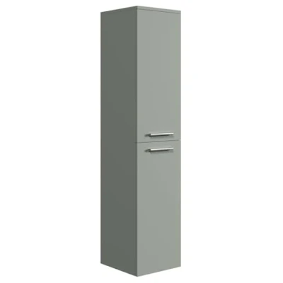 Afbeelding van Badplaats Badkamerkast Saturnus 35 x 130 cm Mat Groen Hangende Kolomkast met Twee Deuren