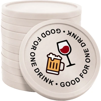 Afbeelding van CombiCraft Good for one drink consumptiemunt Ø29mm enkelzijdig bedrukt parelmoer 100 stuks