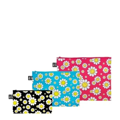 Afbeelding van LOQI Zip Pockets Flowers Recycled