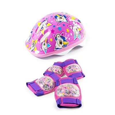 Afbeelding van HGL Eenhoorn Helm &amp; Pad Set En Sets Roze, Paars, Geel, Wit, Blauw, Helm: 26,5 x 20 13cm, Knie: 16 11,7 6cm, Elleboog: 13,7 10,5 4,5 cm