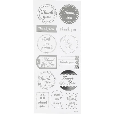 Afbeelding van Creativ Company Stickers Zilver Thank You, 1 Vel