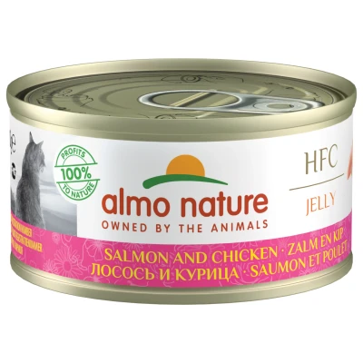 Afbeelding van Almo Nature Hfc Cat Natural Blik 70 g Kattenvoer Zalm&amp;Kip Classic