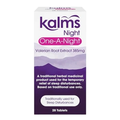 Afbeelding van Kalms Night One a 28 tabletten Traditioneel kruidengeneesmiddel voor tijdelijke verlichting van slaapstoornissen. Eén tablet per nachtdosis.