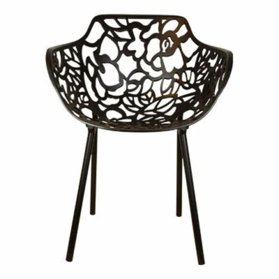 Afbeelding van DS4U Cast magnolia stoel met arm zwart Aluminium