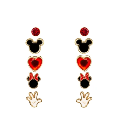 Afbeelding van Disney Mickey &amp; Minnie Mouse Veelkleurig emaille Kostuum 5 st stud set SH00415YL.PH, Eén maat, Zink, Geen edelsteen