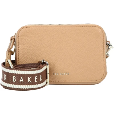 Afbeelding van Ted Baker Leren schoudertas Stunna Mini Webbing Crossbody Bag Camel Lichtbruin