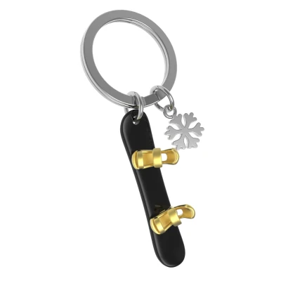 Afbeelding van Metalmorphose Sleutelhanger Sport Snowboard Zwart Goud