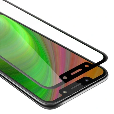 Afbeelding van Cadorabo Screenprotector geschikt voor Motorola MOTO G7 PLAY Volledig scherm pantserfolie Beschermfolie in TRANSPARANT met ZWART Gehard (Tempered) display beschermglas 9H hardheid 3D Touch