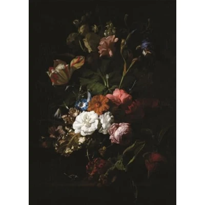 Afbeelding van Donkere bloemen rijstpapier, 30 x 40 cm voor decoupage meubilair ambachten