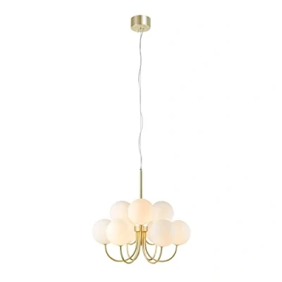 Afbeelding van Markslöjd Hanglamp Bianco, 9 lamps, goud/wit, glas, G9