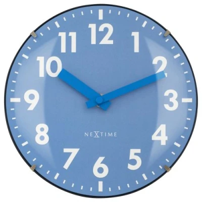 Afbeelding van Tafelklok Nextime Duomo Mini 20 cm blauw gebolde glazen lens