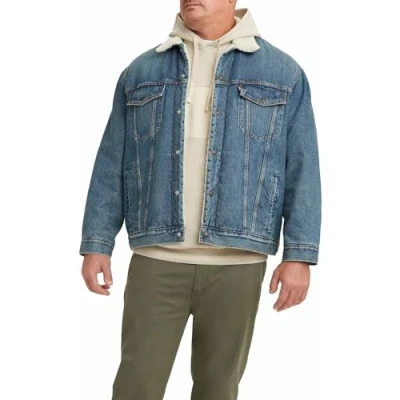 Afbeelding van Levi&#039;s Plus BIG Trucker Spijkerjas, Heren, Maat: XXL, Blue denim