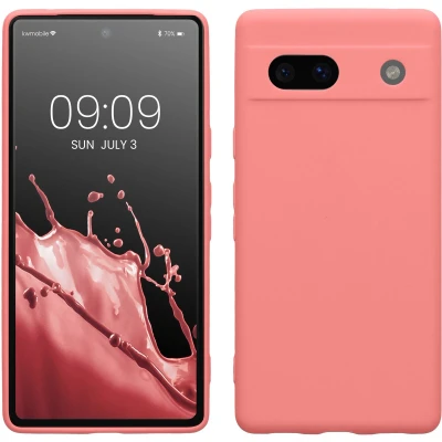 Afbeelding van kwmobile telefoonhoesje geschikt voor Google Pixel 7a Hoesje smartphone Precisie camera uitsnede In Pastelkleurig koraal