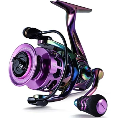 Afbeelding van Sougayilang Spinning Fishing Reel 6.0: 1 Gear Ratio Grafiet Frame 12+1 BB Kleurrijke Visserijrollen met 25 pond Carbon Drag, Super Polymeer Grips voor Zoetwater of Zoutwater 3000