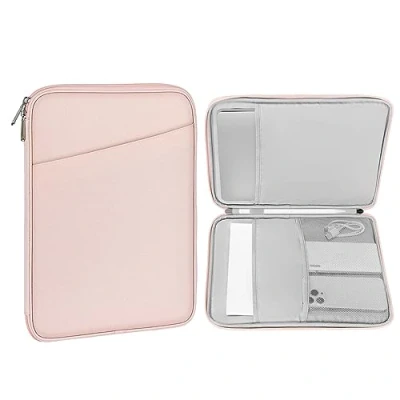 Afbeelding van MoKo Tas met hoes voor tablets van 12,9 inch, compatibel iPad Pro M2 2022/2021/2020/2018/Pro 2017, Surface Laptop Go 12,4&quot;, Galaxy Tab S8+ waterdichte draagtas zak, roze
