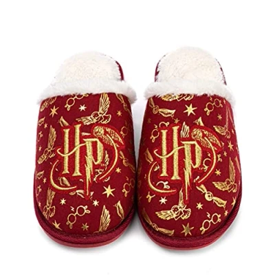 Afbeelding van Harry Potter Slippers Dames Slip on Pluizig Rood Huis Schoenen 41 42 EU