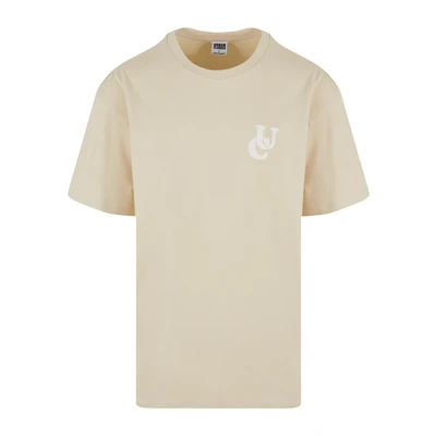 Afbeelding van Urban Classics Weavy LOGO Heavy TEE Tshirt print, Heren, Maat: Large, Sand