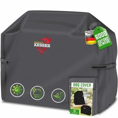 Afbeelding van KESSER® Premium BBQ grillhoes, gasgrill, grillkaphoes, weerbestendig, voor Weber, Brinkmann, Char Broil, afdekhoes, beschermhoes, 600D Oxford stof, scheurbestendig, 132 x 66 109 cm, antraciet