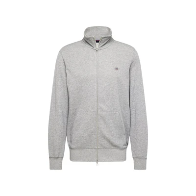 Afbeelding van GANT REG Shield Sweater met rits, Heren, Maat: Small, Grey melange