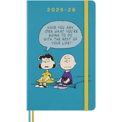 Afbeelding van Moleskine 18 Monate Peanuts Charlie &amp; Lucy Wochen Notizkalender 2025/2026, L/A5, 1 Wo = Seite, fester Einband, Riffblau