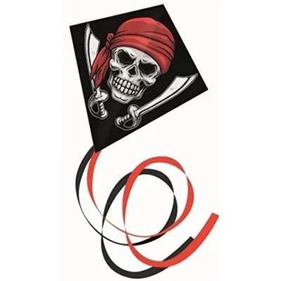 Afbeelding van Paul Günther 1149 Eenlijnige vlieger Pirate, van hoogwaardig ripstop polyester en glasvezelstangen, met opwindgreep koord, ca. 70 x70 cm groot.